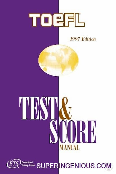 TOEFL Test And Score Manual Superingenious